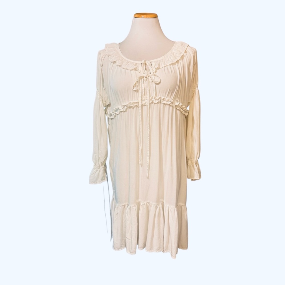 Dolls Kill Stuck on Stupid Cream Ruffled Dress